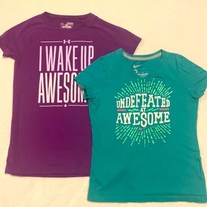 Nike and under armor girls shirt